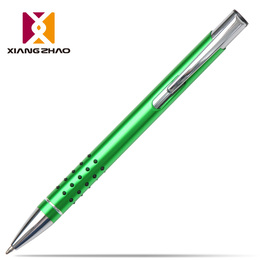 祥兆文具办公金属笔杆按动圆珠笔0.5mm便携绿色原子笔定制广告笔