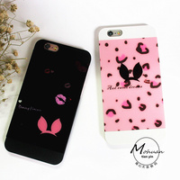 韩国嘴唇兔子耳朵苹果iPhone6S手机壳plus圣诞礼物保护套磨砂壳5s