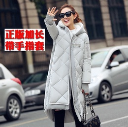 2015韩版冬季新款大码孕妇羽绒棉服女超长款过膝加厚宽松棉衣外套