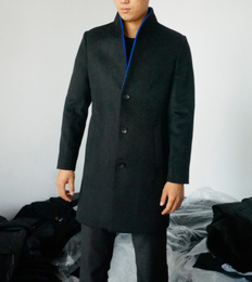 2016年新款冬装男士羊毛尼克服无领羊毛尼时尚1808款