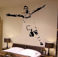 罗纳尔多 C罗皇马足球明星卧室宿舍客厅沙发背景墙装饰足球墙贴纸
