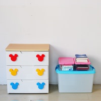 爱丽思IRIS 环保树脂三层抽屉式收纳柜彩色米奇宝宝整理柜MHG-553
