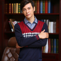 冬季男士针织开衫 免烫韩版修身加绒加厚保暖假两件长袖衬衫衬衣