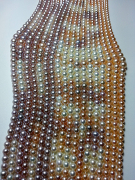 掌柜推荐珍珠塔链 天然／养殖淡水珍珠彩混色粉紫色系天然珍珠