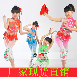 2015女童演出服装茉莉花春儿童表演服古典舞蹈女礼服采茶姑娘民族
