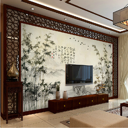 3D墙纸壁纸中国风水墨竹子电视墙客厅卧室电视沙发背景墙纸壁画