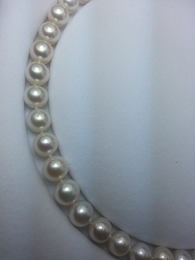 掌柜推荐2016正圆天然珍珠项链天然颜色白色9-10mm送妈妈送长辈