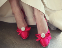 韩国代购花朵蕾丝白色鱼嘴婚鞋水钻正品奢华名媛绝美高跟鞋