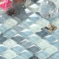 【新款】贝壳水晶玻璃马赛克 简约现代背景墙卫生间浴室阳台瓷砖
