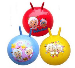 厂家直销羊角球加厚儿童跳球手柄球儿童充气跳跃类玩具幼儿园玩具