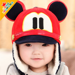 宝宝帽子秋冬防寒帽婴儿帽子0-3岁儿童帽子护耳帽雷锋帽男女童帽