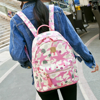包包相印* 韩版迷彩双肩包中学生休闲旅行背包书包旅游女包包  潮