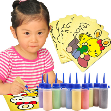 儿童瓶装沙画胶画套装 宝宝益智手工DIY制作彩砂幼儿早教绘画玩具