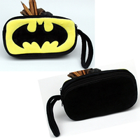 毛绒可爱蝙蝠侠笔袋笔盒手机包大容量韩国男女学生双层文具袋潮
