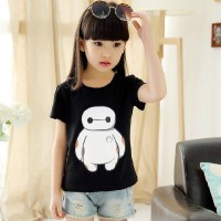 韩版童装女童短袖t恤夏装2-3-4-6-8三四七十9岁女孩儿童白体恤衫