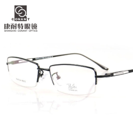 康耐特眼镜近视眼镜框镜架男款商务半框纯钛细腿近视眼镜框架8063