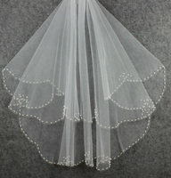 2015热卖结婚用品婚纱配件单线钉钻头纱 新娘头纱