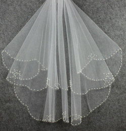 2015热卖结婚用品婚纱配件单线钉钻头纱 新娘头纱