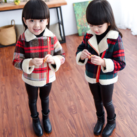 女童2016秋冬装新款加绒加厚外套韩版宝宝儿童羊羔绒长袖夹克上衣