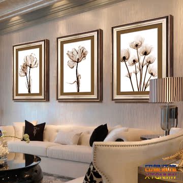 欧式沙发背景墙壁画客厅现代装饰画 走道玄关卧室有框挂画 花语