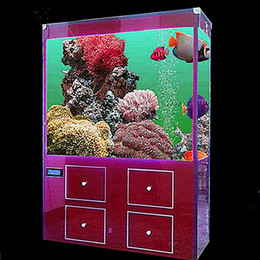 吧台玻璃方形生态鱼缸超白玻璃观赏鱼缸免换水生态水族箱包邮包损