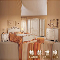 梵赫 4bs131 上海 后现代 简欧 双人床 实木 板式床 米白色 婚床