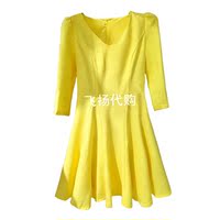WEWE2015夏季女装专柜正品代购 修身V领七分袖女时尚连衣裙G52929