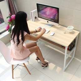 简约台式电脑桌钢木电脑桌办公桌家用书桌学习桌写字小桌子电脑桌