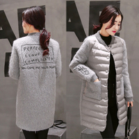 企业店铺2015韩版新款水貂毛拼接修身显瘦时尚字母高端保暖女外套