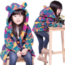 天天特价童装女童冬装外套2016新款韩版儿童宝宝加绒加厚迷彩大衣