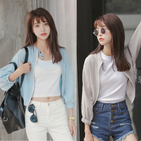 秋季外套女2015学生新款潮韩版时尚复古修身显瘦七分袖短外套女装