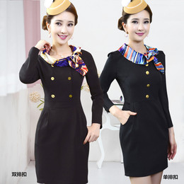 职业装女装 空姐工作服制服 韩版美容师工作服 OL套装工装连衣裙