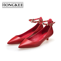 HONGKEE/红科2015春季新款高跟女鞋舒适单鞋通勤必备低跟鞋H15151