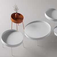 简约现代茶几沙发圆形边几大师设计创意茶几小户型艺术小圆桌白色