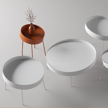 简约现代茶几沙发圆形边几大师设计创意茶几小户型艺术小圆桌白色