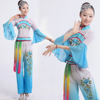 2015新款古典演出服装秧歌服民族舞蹈服装夏季腰鼓扇子舞广场舞女