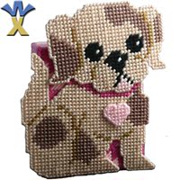 【可爱小狗】方形卷纸盒材料包手工艺术抽纸盒立体十字绣套件家具