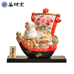 日本药师窑生肖陶瓷动物摆件 锦彩招福猴 生日新年结婚创意礼物