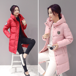 2016冬季韩版大码羽绒棉服女中长款学生棉衣修身显瘦加厚袄外套潮
