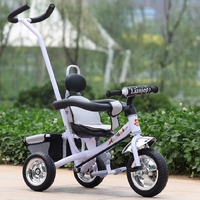 儿童三轮车脚踏车可充气轮胎带斗婴儿推车宝宝车自行车玩具车包邮