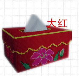 萧太郎十字绣套件批发餐巾盒抽纸盒立体毛线十字绣百年好合款包邮