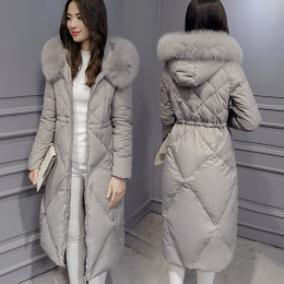 2016年冬季新款韩版连帽毛领中长款羽绒服外套328P180