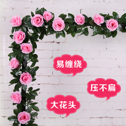 仿真花客厅玫瑰花绢花塑料花藤条假花电线装饰花藤藤蔓壁挂