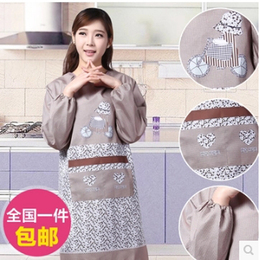家务工作清洁防水罩衣长袖外套罩衣做饭厨房围裙韩版时尚防油防污