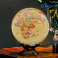 美国MOVA光能磁悬浮自转地球仪globe礼品摆件★古董米色中文6寸