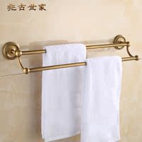 兆古世家欧式复古全铜毛巾双杆毛巾挂浴室卫生间仿古毛巾架毛巾杆