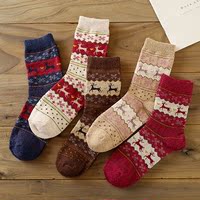 5双装 秋冬款兔羊毛袜子加厚保暖 冬季袜厚袜子男女中筒袜 毛袜子
