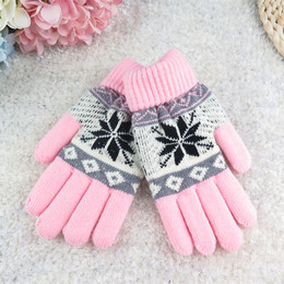 韩版毛线手套女冬季学生可爱加绒加厚保暖针织手套户外骑车秋冬天