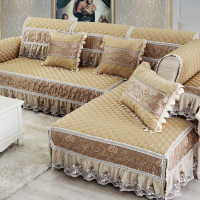 【天天特价】欧式布艺沙发垫四季简约现代防滑纯色坐垫客厅沙发套