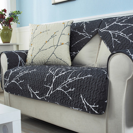 沙发垫中式黑色简约现代客厅老式布艺实木深色冬季四季通用纯棉套